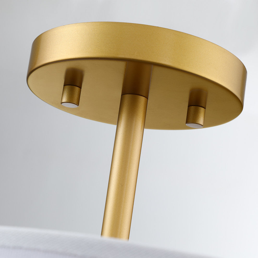 4-Light Scallop Semi Flush Mount Ceiling Light, Gold