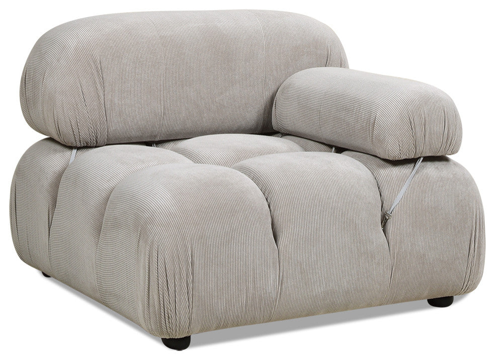 Marcel 36" Modular Arm Chair, Pebble Gray Corduroy