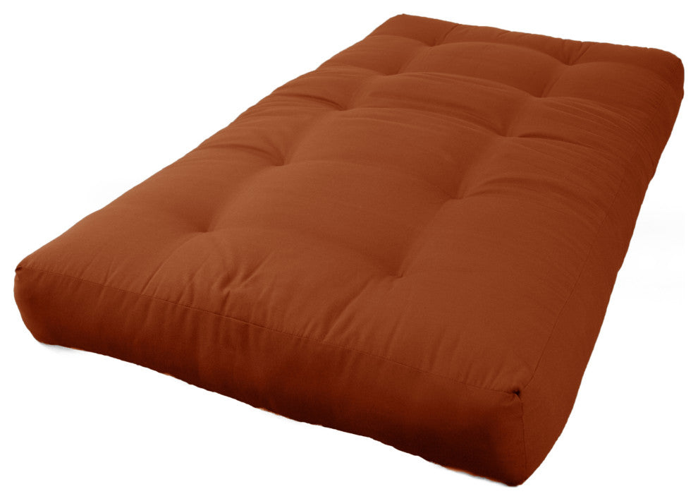 Blazing Needles Renewal 7" Twill Twin Futon Mattress, Spice