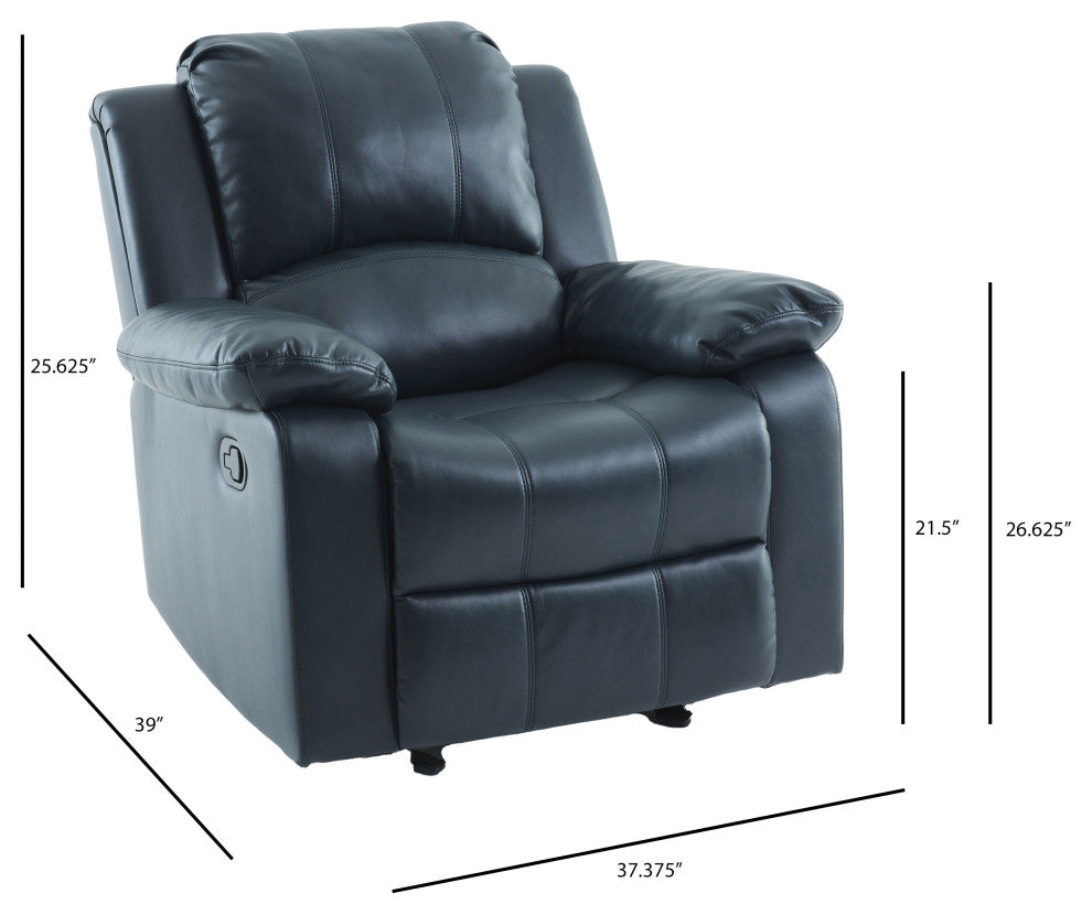 Clifton Leather Gel Recliner, Midnight Blue