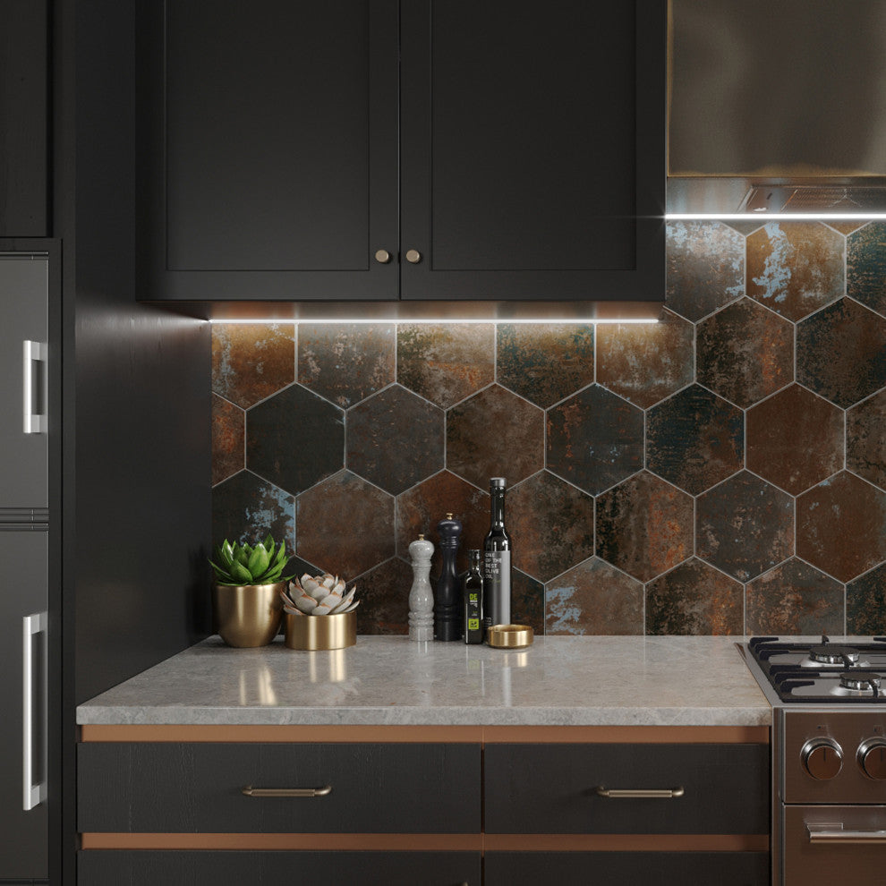 Polaris Hex Mix Porcelain Floor and Wall Tile