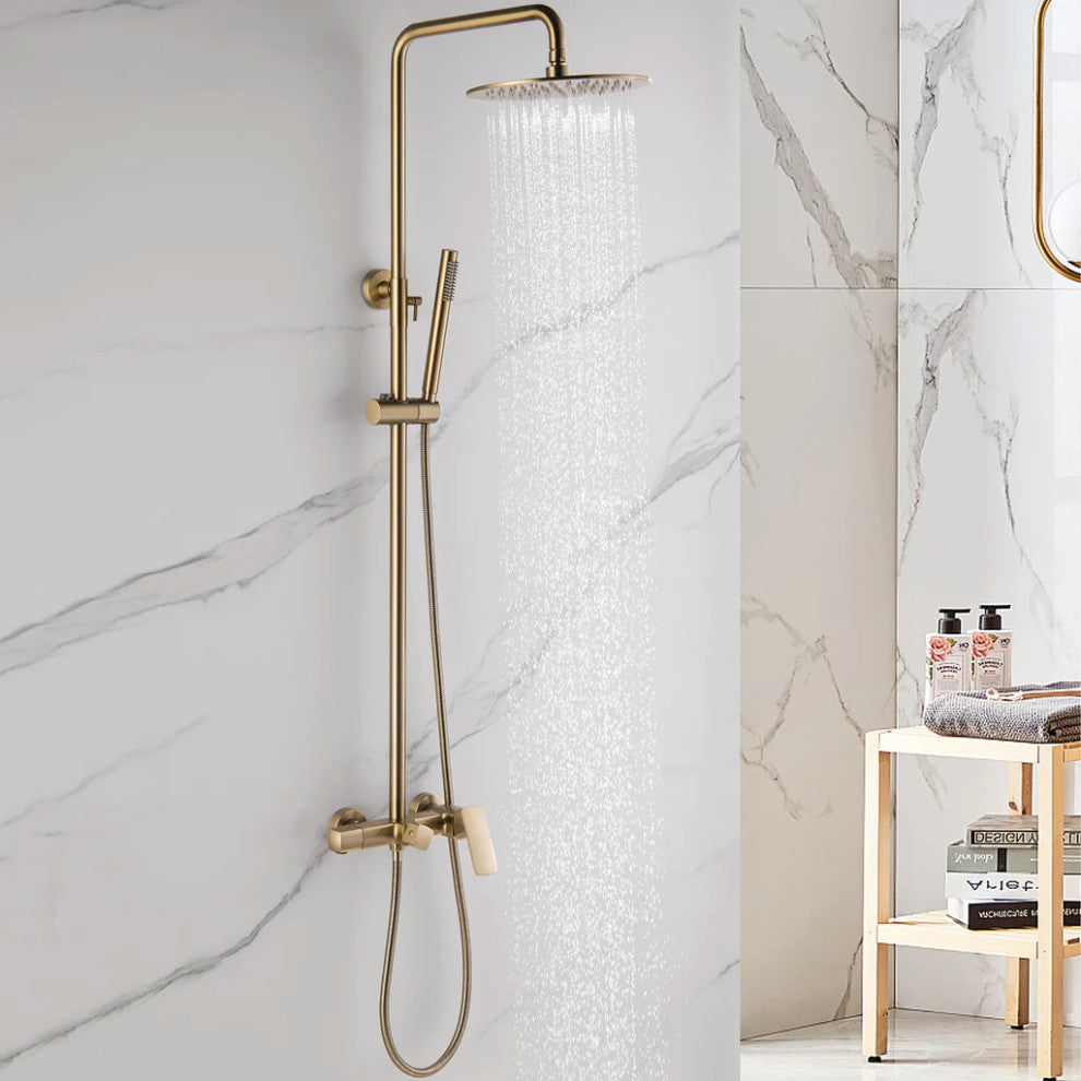 Rain Shower System with Tub Spout and High Pressure 10" Rain Shower Head RB0880