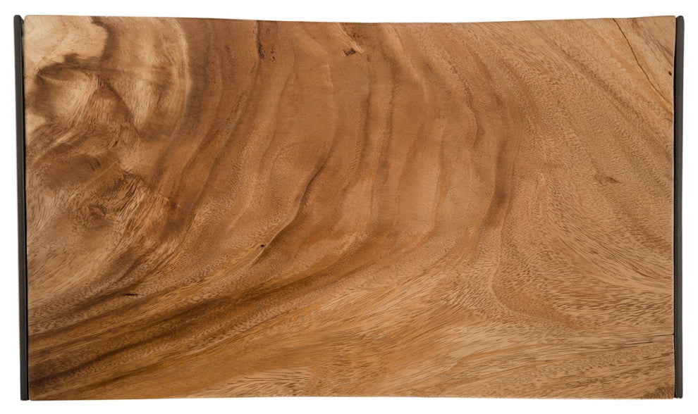 Iron Frame Stool, Chamcha Wood, Natural