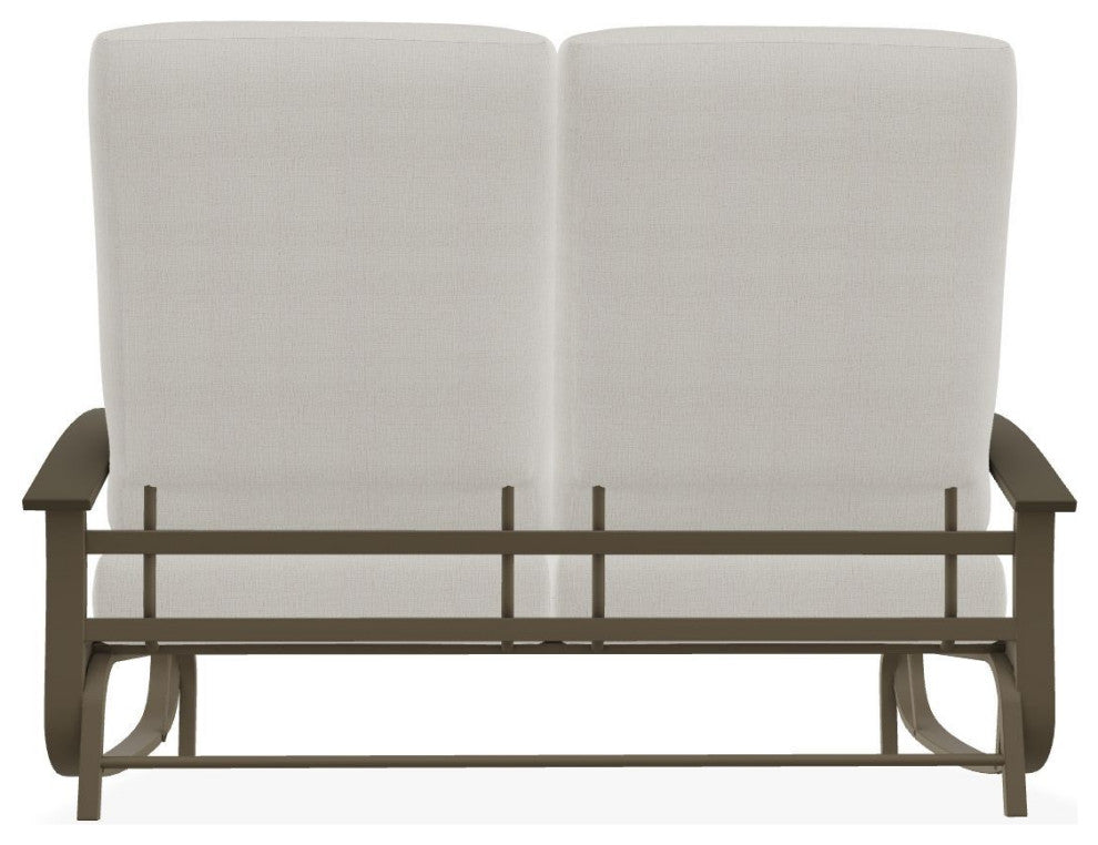 Belle Isle Cushion Deep Seating 2-Seat Glider, Grasscloth Buff/Beachwood