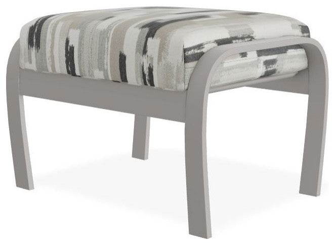 Belle Isle Cushion Outdoor Ottoman, Dreamscape Seaglass/Warm Gray