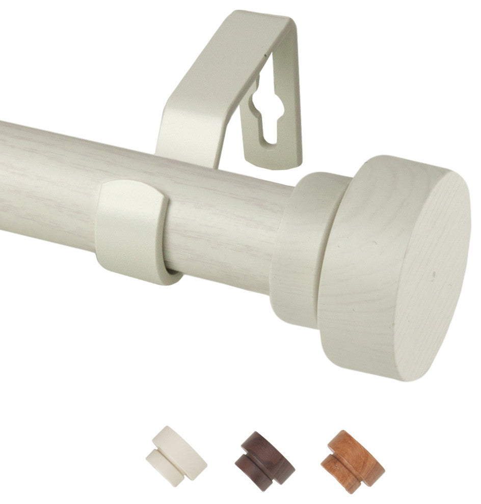Callum 1" Diameter Curtain Rod, Pearl White, 66-120"