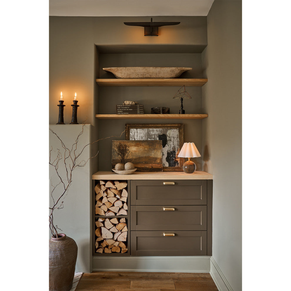 Giorgio Crystal Mini Lamp, Natural Brass With White Shade