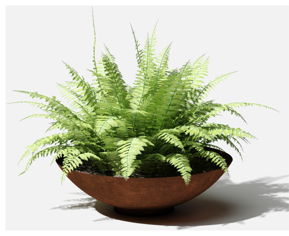 Metallic Series Round Corten Steel Bowl Planter, 22"