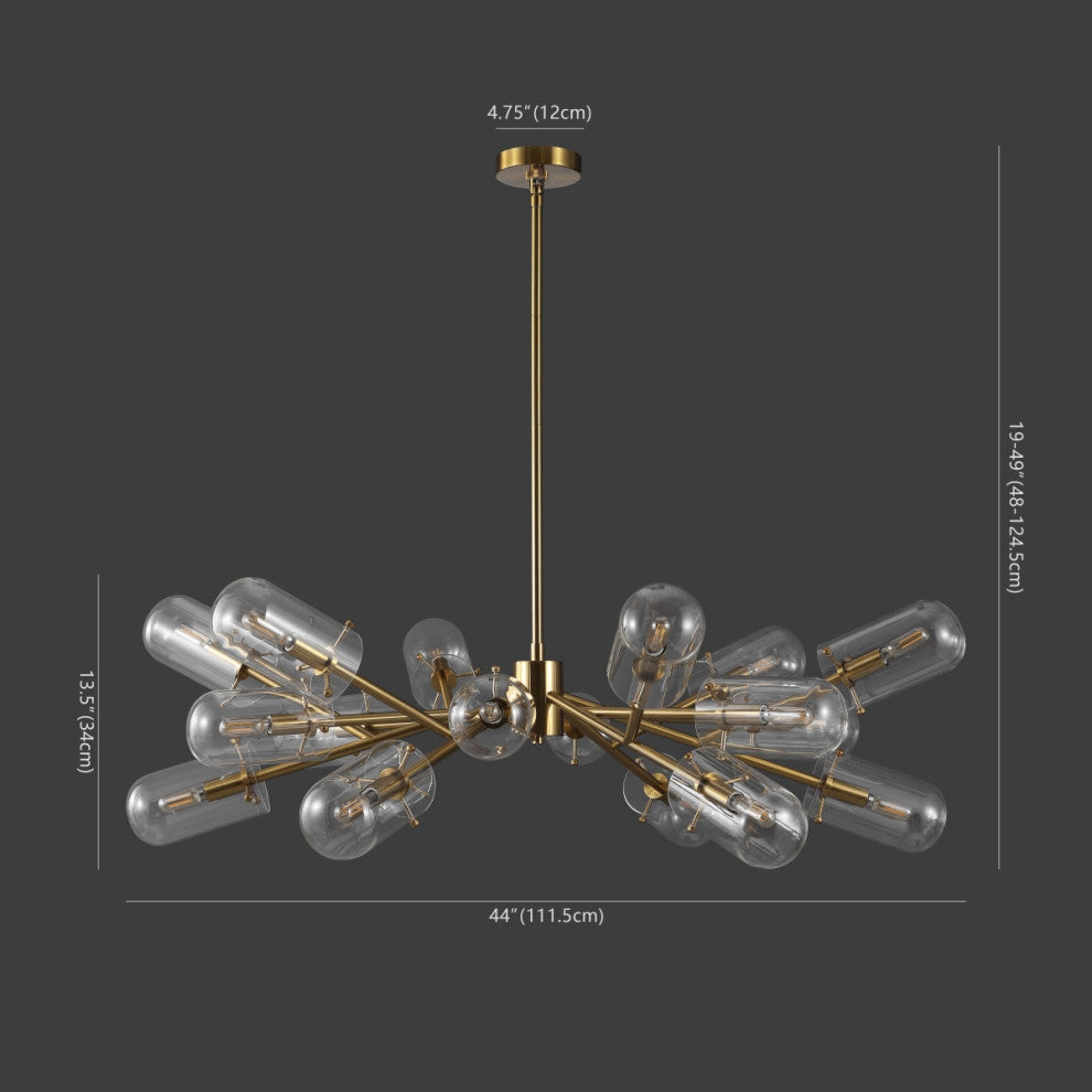 Safavieh Couture Tessalyn Glass and Metal Chandelier, Gold/Clear
