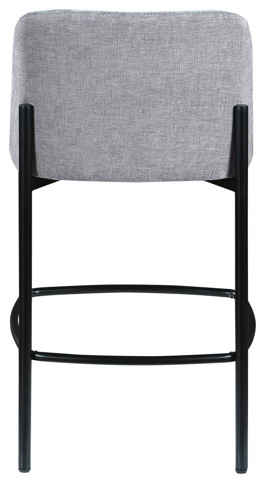Burton Chenille Fabric Upholstered Stool (Set of 2), Grey