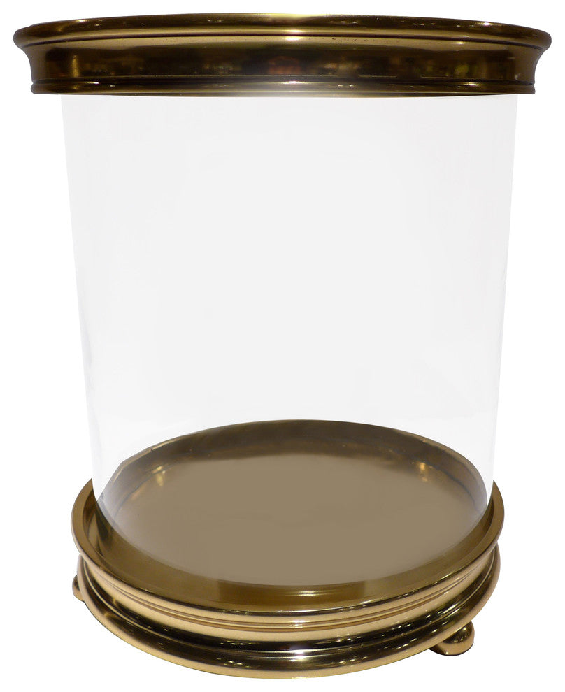 Cylinder Hurricane Candleholder, Gold