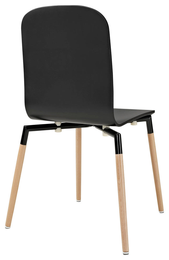 Modern Contemporary Kitchen Wood Dining Chair Black