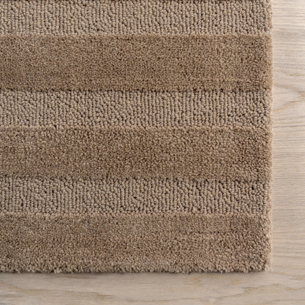 Vestry Striped Wool Area Rug, Brown 4' x 6'
