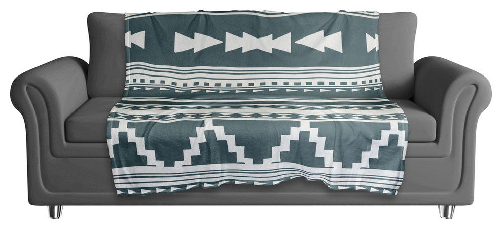Blue Southwestern Style Pattern 60x80 Coral Fleece Blanket