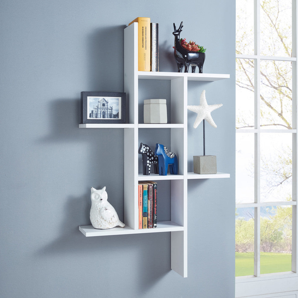 Danya B. Cantilever Cubby Wall Shelf "“ Horizontal or Vertical, White