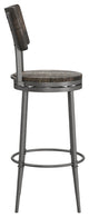 Hillsdale Jennings Wood and Metal Bar Height Swivel Stool with Wood Seat