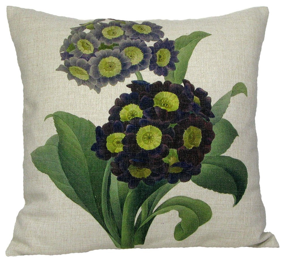 Purple Primrose Throw Pillow Case, With Insert
