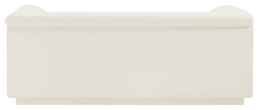 Cascade Upholstered Set, Cream, Velvet, Loveseat