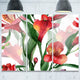 "Red Floral Pattern Art" Metal Wall Art, 3 Panels, 36"x28"