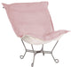 Pink Bella Puff Chair with Titanium Frame