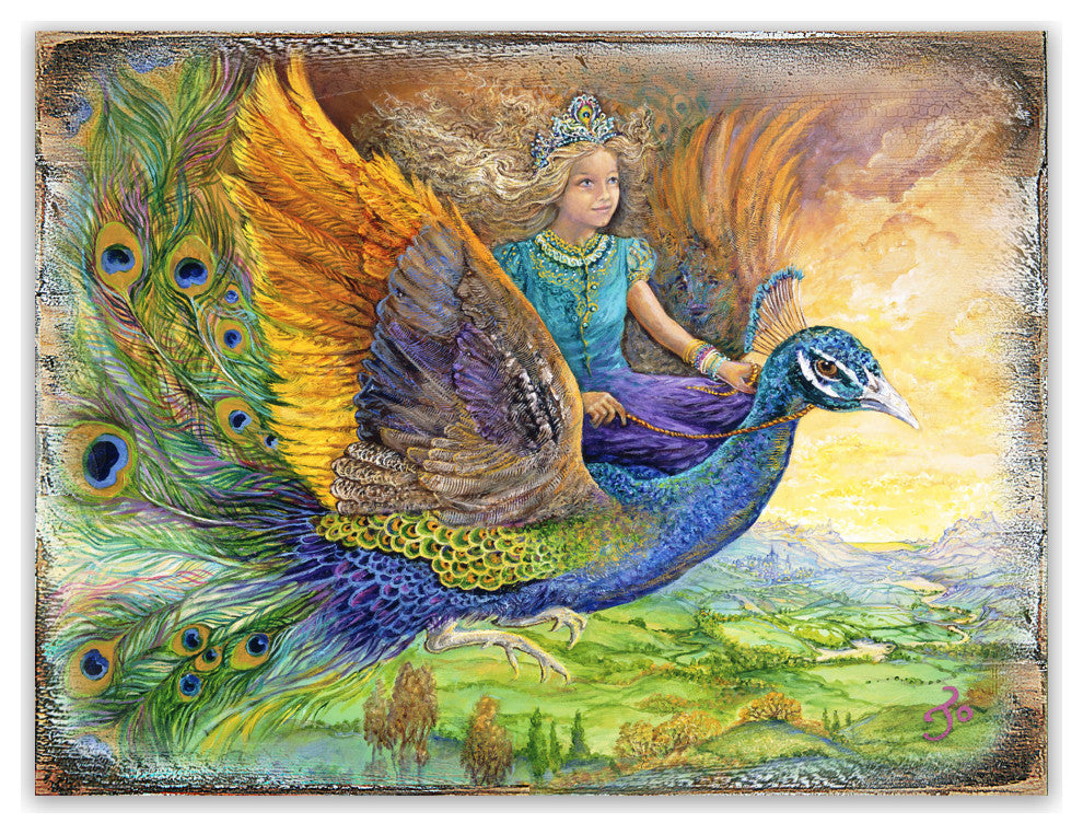 Peacock Princess Wall and Table Top Wooden Decor, 12x9
