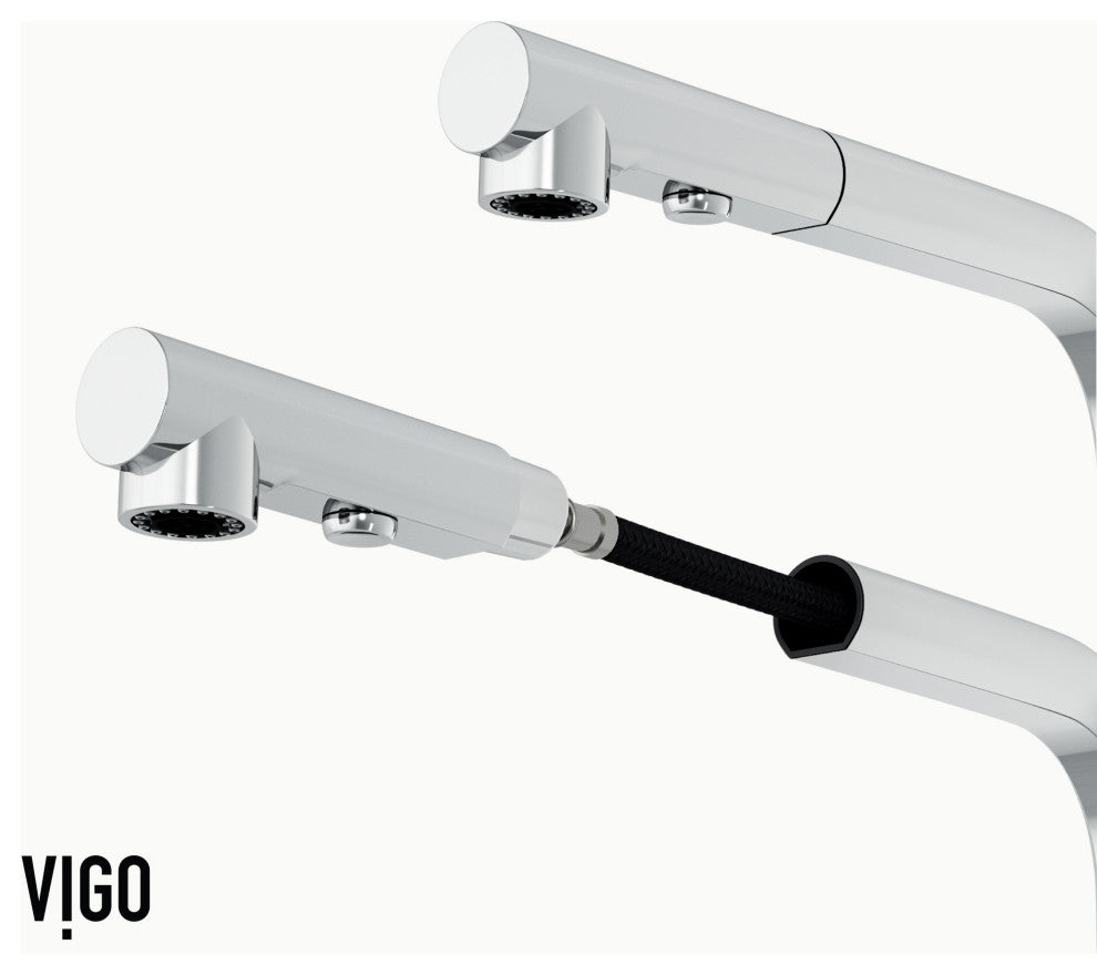 VIGO Jewel 15" H Touchless Pull-Out Sprayer Kitchen Faucet, Chrome