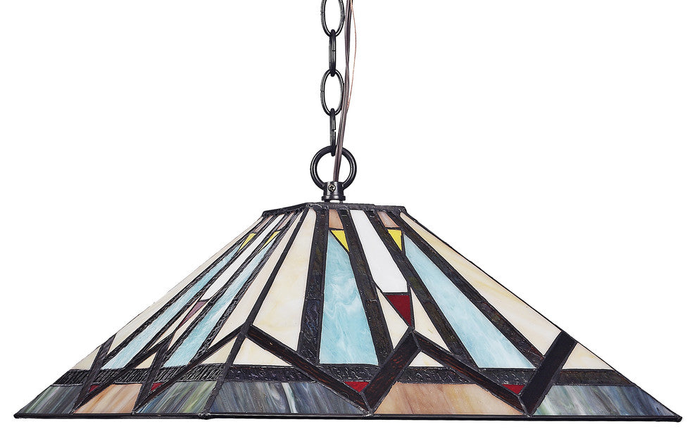 CHLOE-Lighting MANTON Mission 2-Light Blackish Bronze Ceiling Pendant, 16" Wide