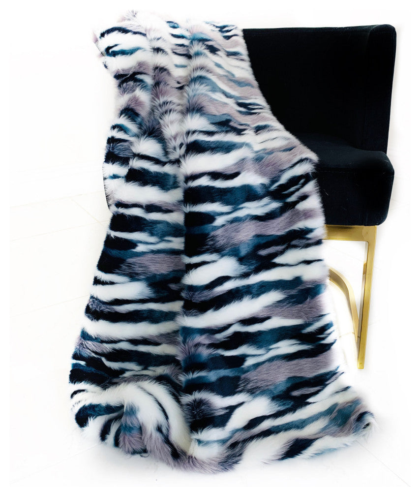 Plutus Fancy Faux Fur Luxury Throw Blanket, 70"x90"
