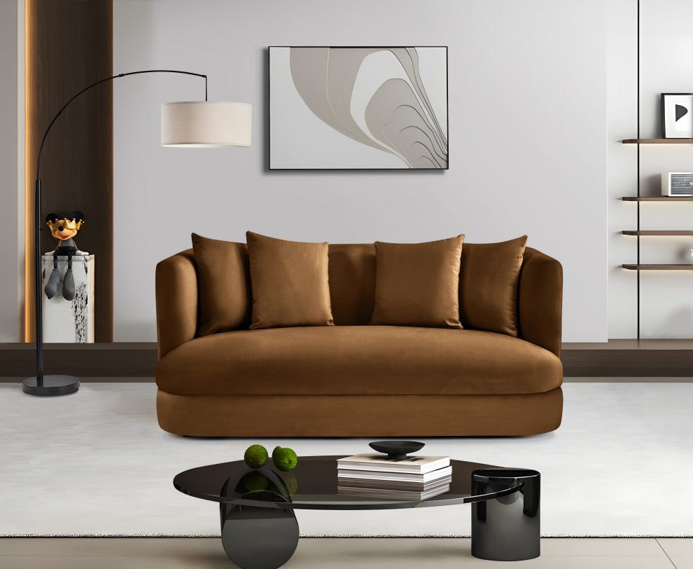 Alder Upholstered Chair, Saddle, Velvet, Loveseat