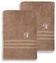 Denzi Bath Sheets With Monogrammed Letter, Set of 2, X