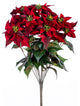 Vickerman 18" Red Poinsettia and Leaf Bush.