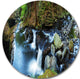 Creek With Hiking Trail Panorama, Landscape Disc Metal Artwork, 11"