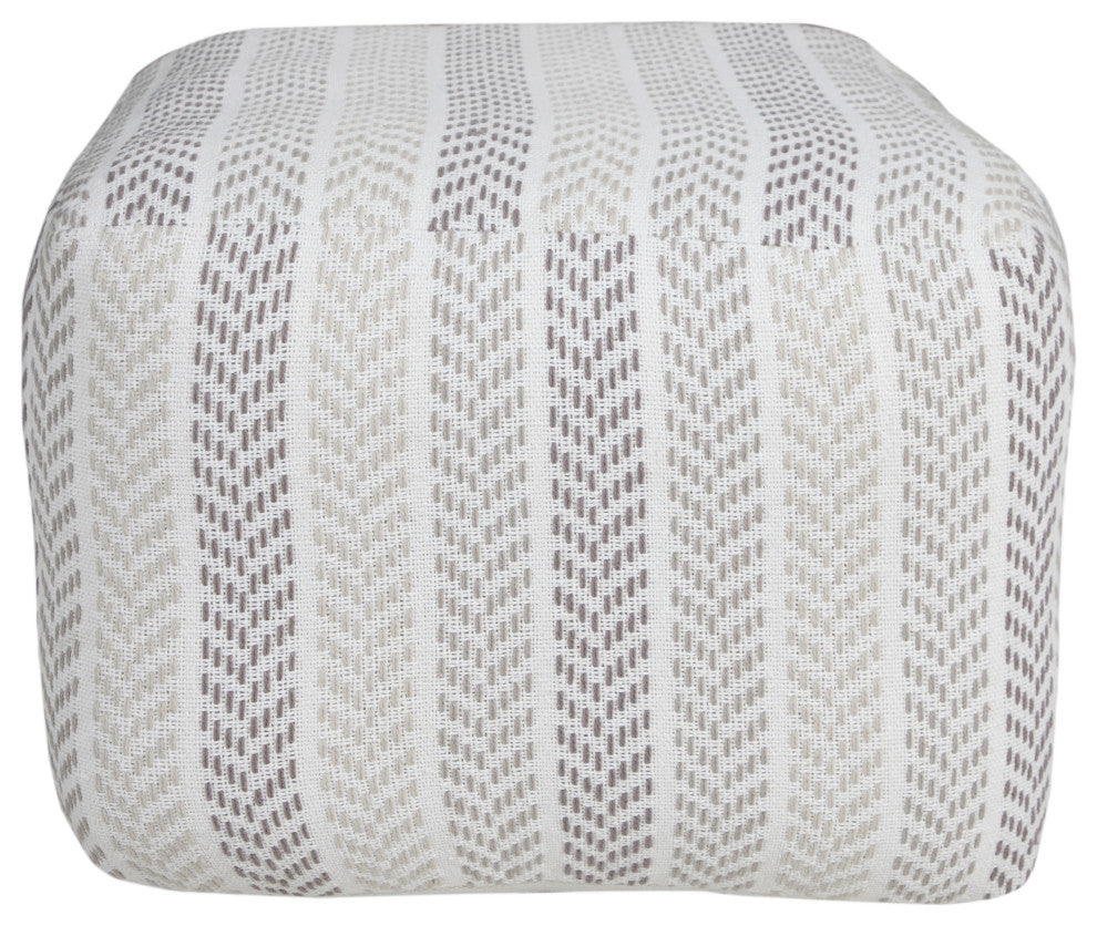 Everyday Chevron Stripe Pouf Ottoman