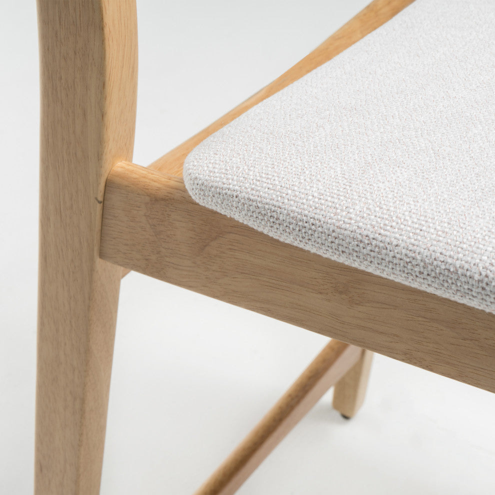 GDF Studio Molle Mid-Century Design Counter Stools, Beige/Oak, Set of 2