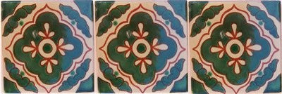 4.2x4.2 9 pcs Green Toledo Talavera Mexican Tile