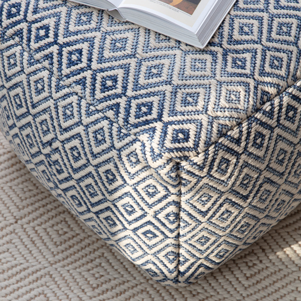 Cherokee Nightlife 22" x 22" x 16" Black and Gray Pouf