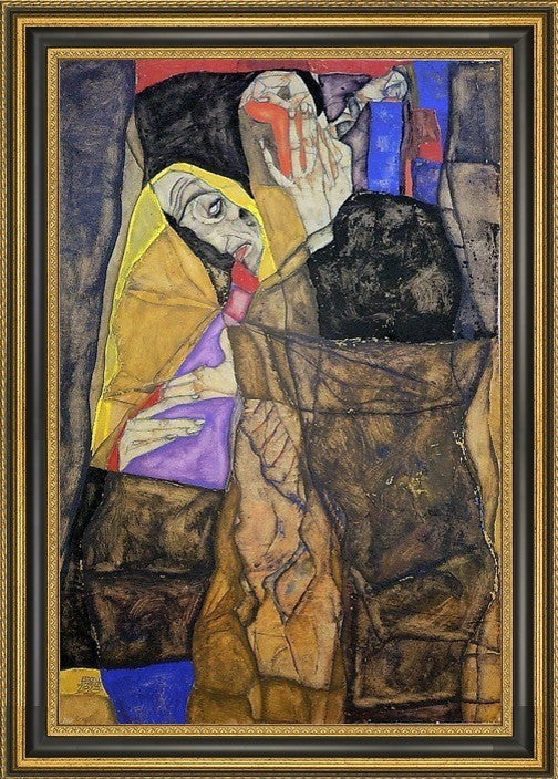 Egon Schiele The Blind  I - 16" x 24" Framed Premium Canvas Print