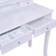 Compact Style Tri-Folding Mirror Vanity Table Stool Set With 4 Drawers, White