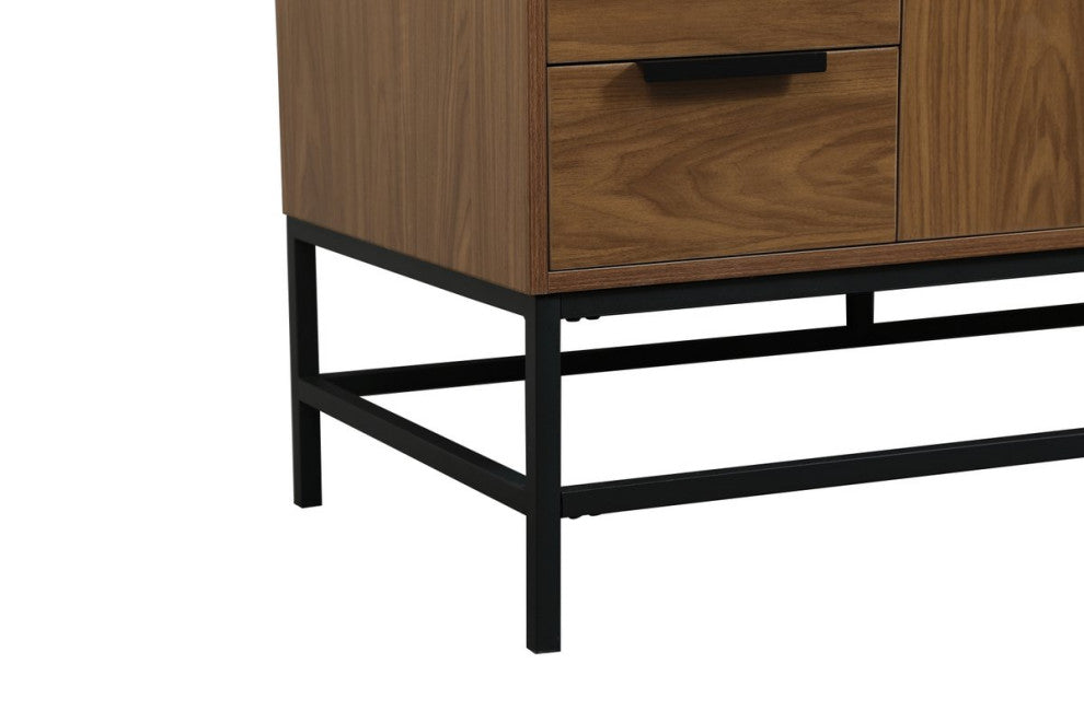 Home Living 22" Modern Walnut Brown-Light Bathroom Vanity