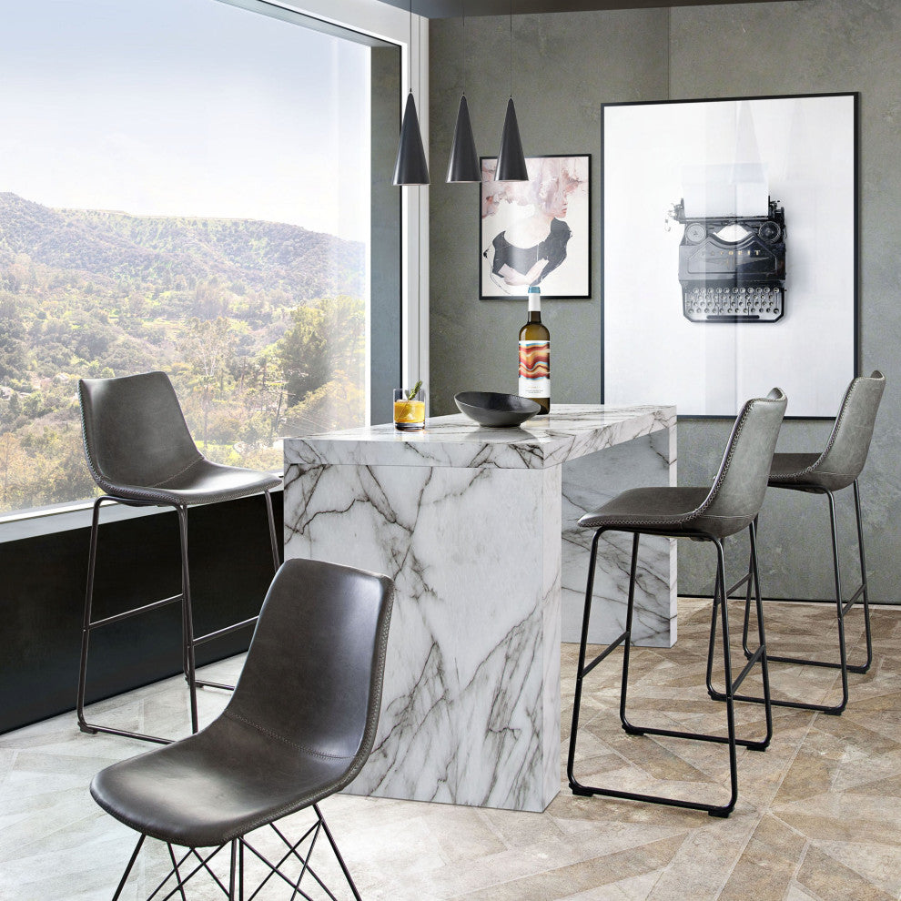 Theo 2 Bar Height Chairs, Weathered Gray