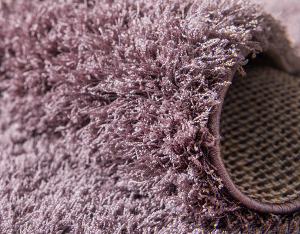 Unique Loom Mauve Studio Solid Shag 5' 0 x 8' 0 Area Rug
