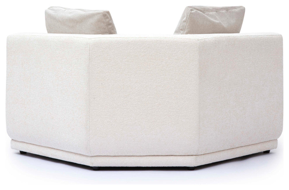 Perry Cream Chenille Modular Wedge Corner Chair