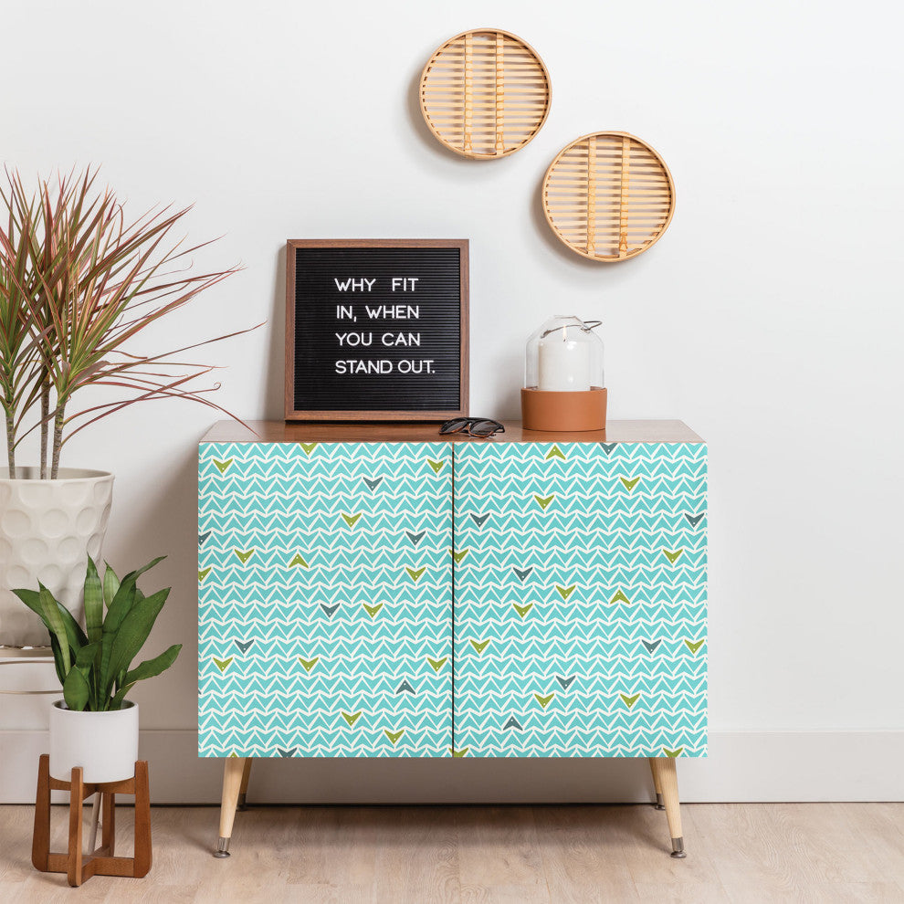 Deny Designs Heather Dutton Take Flight Credenza, Wood Legs