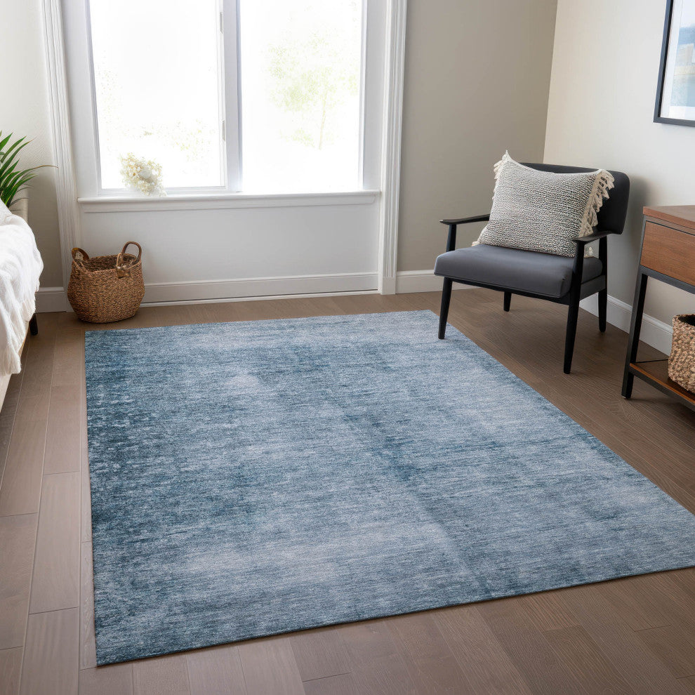 Machine Washable Indoor/Outdoor Chantille ACN1884 Denim 5' x 7'6" Rug