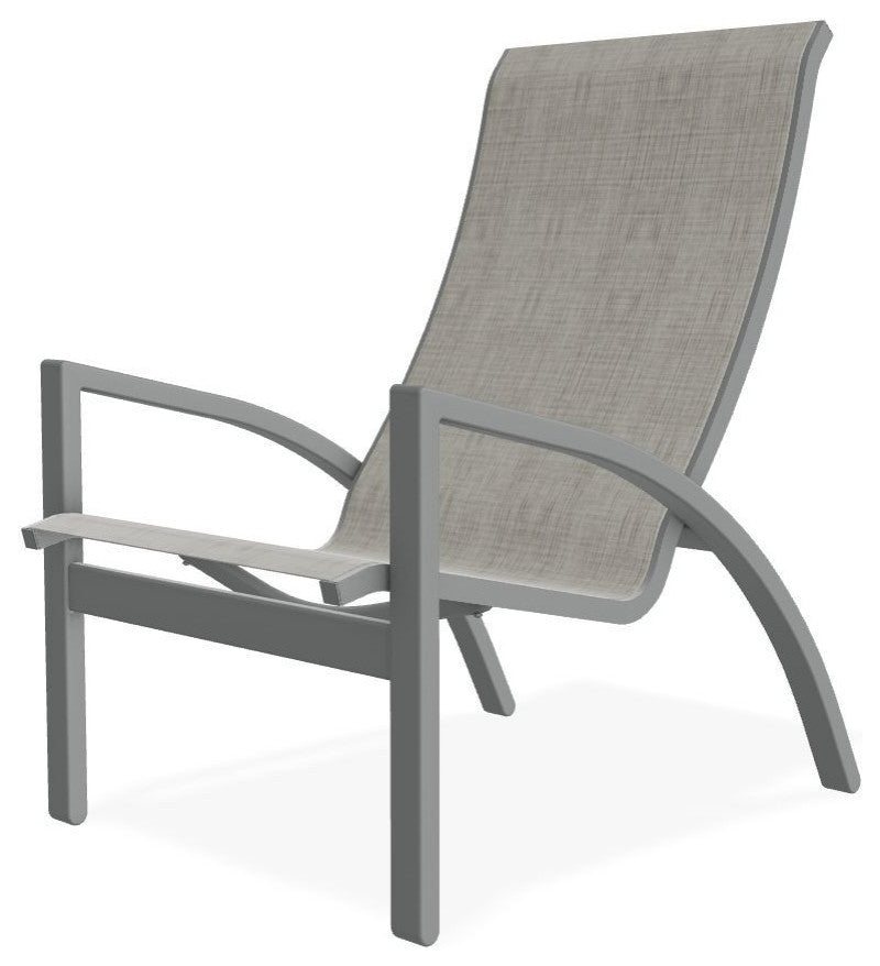 Kendall Sling Stackable Outdoor Lounge Chair, Smoke/Graphite