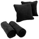 Double-Corded Solid Microsuede Throw Pillows With Inserts, Set of 4, Black