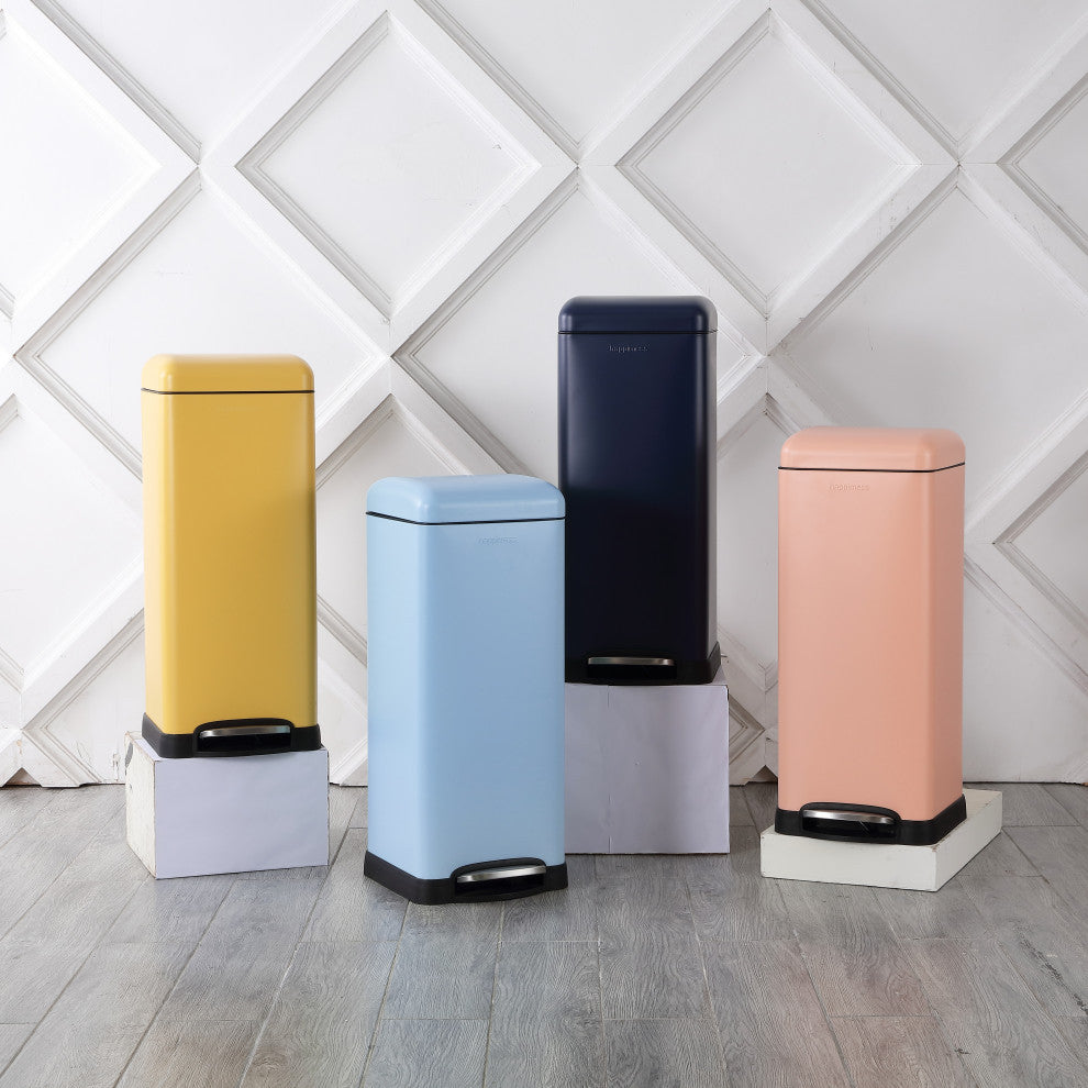 Betty Retro 8-Gallon Step-Open Trash Can, Pink