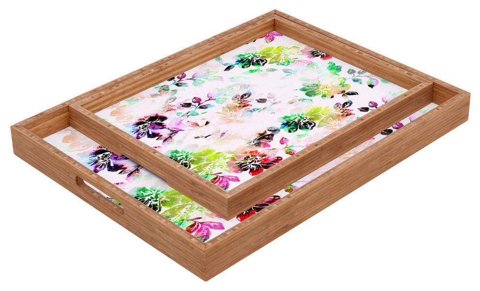 Deny Designs Cayenablanca Romantic Flowers Rectangular Tray