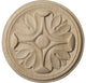 2 3/4"W x 2 3/4"H x 1/4"P Raymond Rosette, Cherry