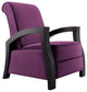 Artiva USA Wood Java Black Premium Microvelvet Recliner, Purple